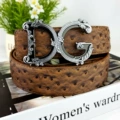 3.8 ostrich pattern earthy yellow black silver buckle