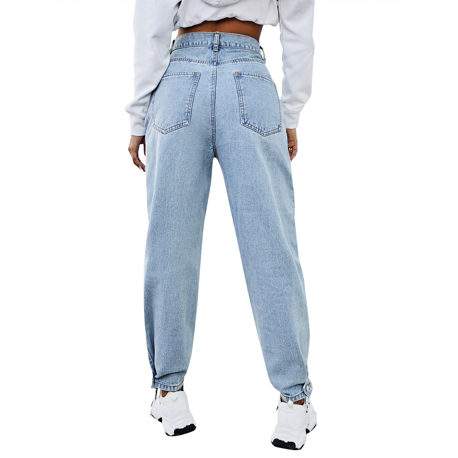 High Waisted Wide Leg Jeans Loose Fit Slimming Design Denim Fabric Casual Wear for Women Wholesale Available