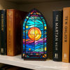 Cross-Border New Product Book Nook Sunrise on the Sea Wooden Bookshelf Decoration Fantasy Book Corner Decoration