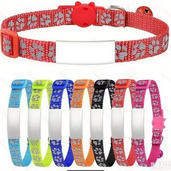 Cross-Border pet lettering anti-lost nylon dog collar new reflective color buckle small and medium-sized pet collar