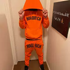 New Amazon Trendy Men's Hooded Sweatshirt Suit Hoodrich Printed Suit Casual Sports Men's Suit