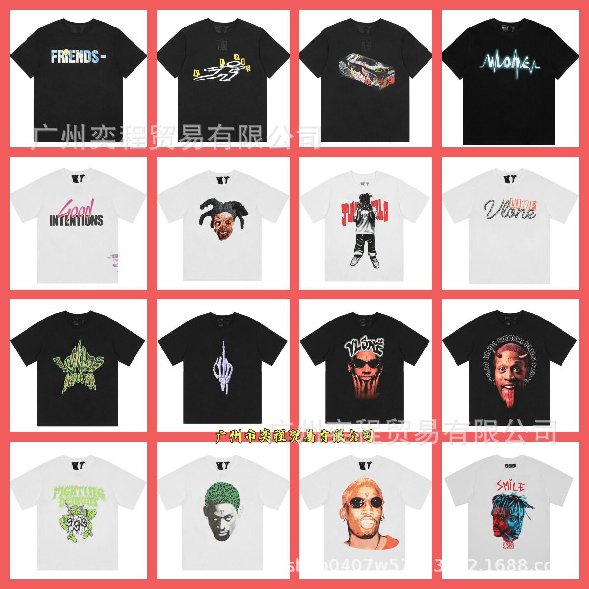 เสื้อยืดแขนสั้นแบรนด์ VLONE สไตล์สตรีทอเมริกัน ลาย V ขนาดใหญ่ สำหรับคู่รัก แนวไฮสตรีท แบบลำลอง VTG ลาย Black Mamba สำหรับฤดูร้อน