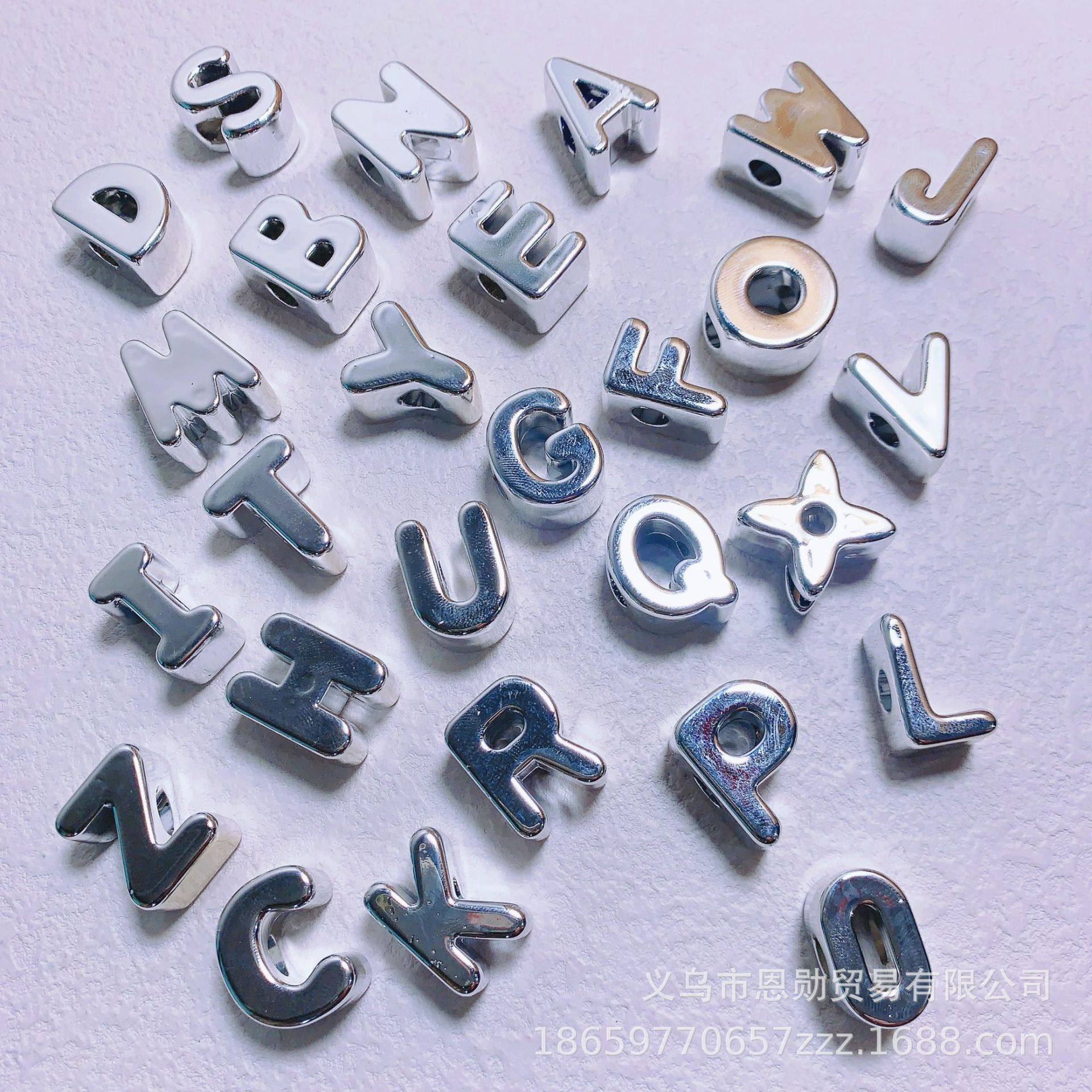 Macaron color acrylic casual shoe buckle alphanumeric beaded diy handmade shoe buckle accessories wholesale