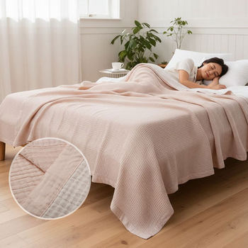 Cross-Border Cotton Gauze Blanket for Bed with Imitation Handmade Quilting Process Winter Thickened Office Nap Blanket Wholesale