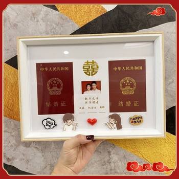 Creative Wedding Certificate Photo Frame Registration Photo Couple Gift Anniversary Certificate Marriage Certificate Table
