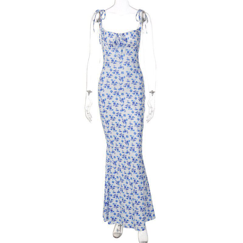 Floral Print Bodycon Maxi Dress Sleeveless Slim Fit Elegant Style Perfect for Summer Events Wholesale Available