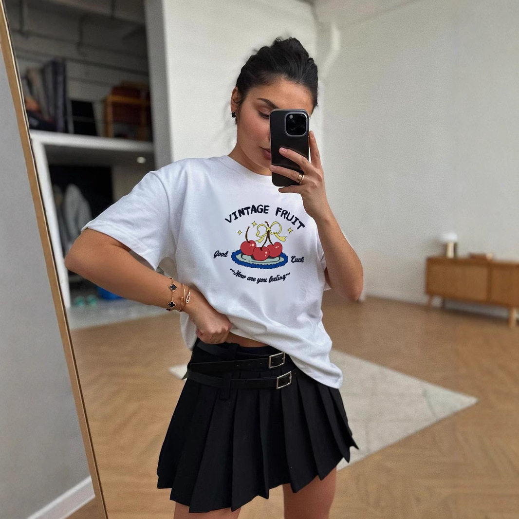 Womens Summer Graphic T Shirt Loose Fit Round Neck Short Sleeve 100 Cotton Casual Everyday Wear Wholesale