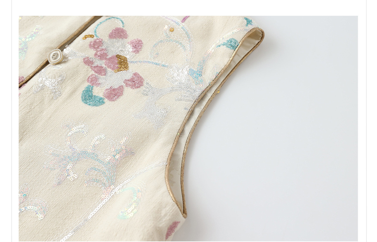 Set áo vest và áo khoác ngắn nữ thêu họa tiết hoa — áo khoai tây, Áo vest màu tím sốt, áo vest trắng đính cườm, Áo khoác màu tím sốt