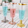 150ML disposable champagne glass plastic goblet gilding edge plated red wine glass ice cream cup try drink rose gold
