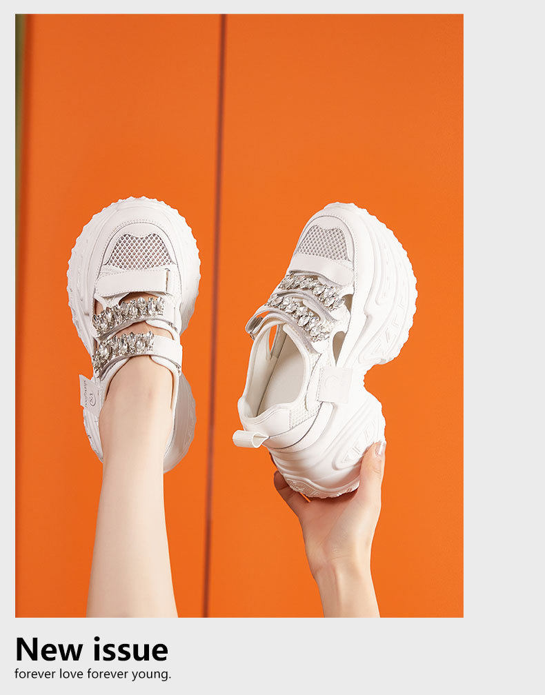 Dép sandal nữ đế dày quai chữ V đơn giản — Bạc, Trắng chi tiết 12
