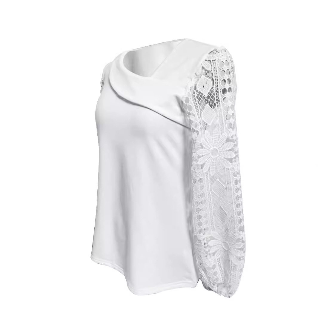 Elegant Hollow Lace Long Sleeve Top for Women Fashionable Design Perfect for Autumn and Winter Wholesale Available