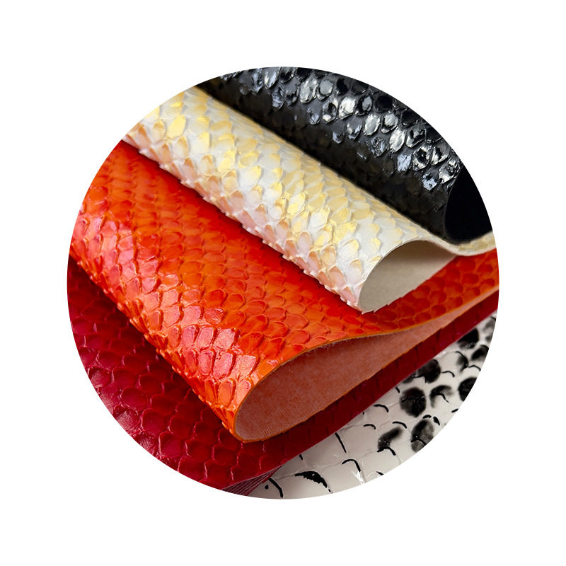 Lemont knife cut snake pattern PVC leather realistic imitation knife cut effect scale clear bag material leather fabric