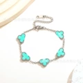 Silver Bracelet [Light Floral Green]
