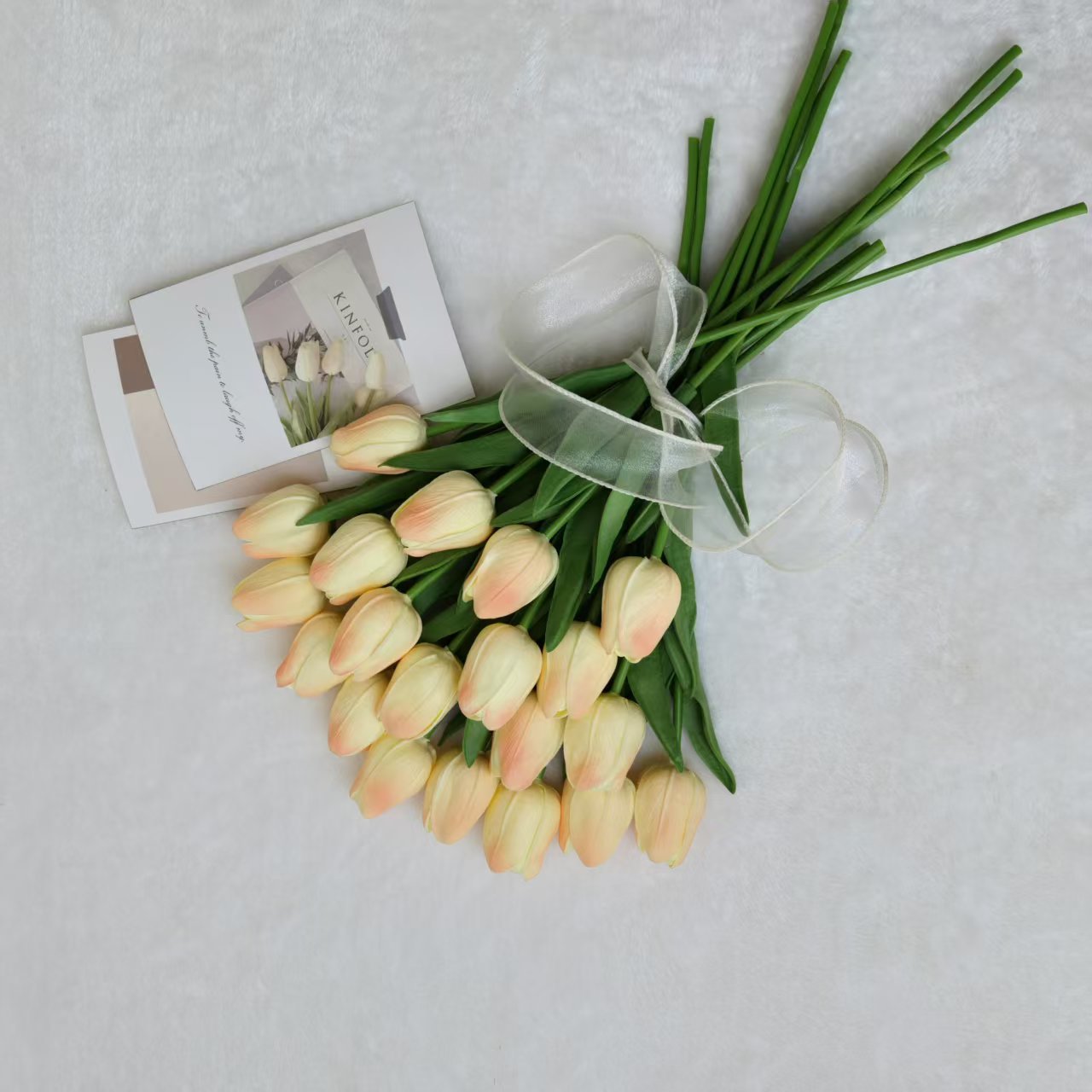 佰顺郁金香仿真花婚礼假花花束拍摄道具家居客厅装饰PU仿真花批发