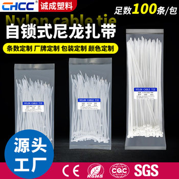 Nylon Cable Ties 100 Pieces Packaging Manufacturer Spot Wholesale White Black 3*150 Self-Locking Plastic Binding Ties