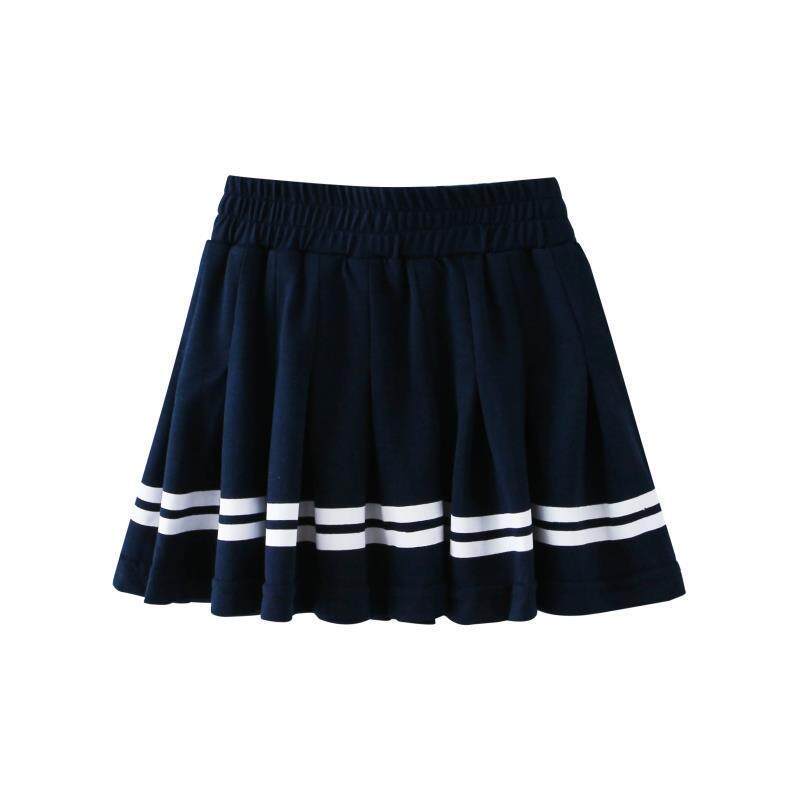 ネイビーブルーと白のストライプのスカート