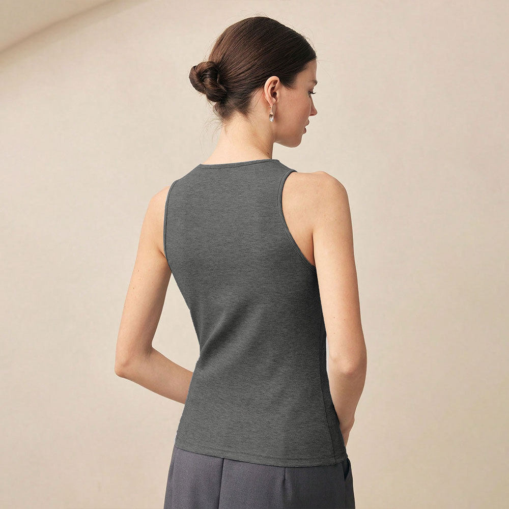 Chic Sleeveless T Shirt Elegant Design Summer Style Comfortable Fit Perfect for Office Wear Wholesale Available