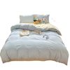 Class a Thickeneded Maternal and Infant Grade Summer Pure Color Washed Cotton Ins Style Four-Piece Student Dormitory Three-Piece Quilt Cover Wholesale