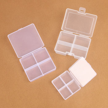 Pp Transparent Fixed 4-Compartment Fishing Gear Accessories Box Rubber Band Paper Clip Packaging Box Jewelry Beaded Multi-Compartment Storage Box