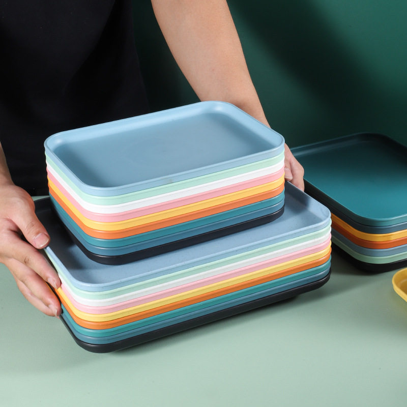 Scandinavian Simple Style Tray Household Rectangular Water Cup Plastic Supplies Canteen Fast Food Hotel Commercial Tray
