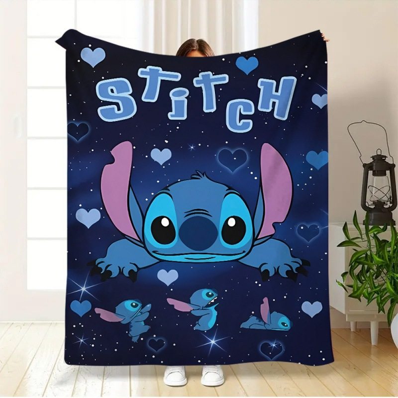 Stitch Cross-border TEMU Explosions Blanket Cartoon Printing Stitch Animation Flannel Blanket Sofa Blanket