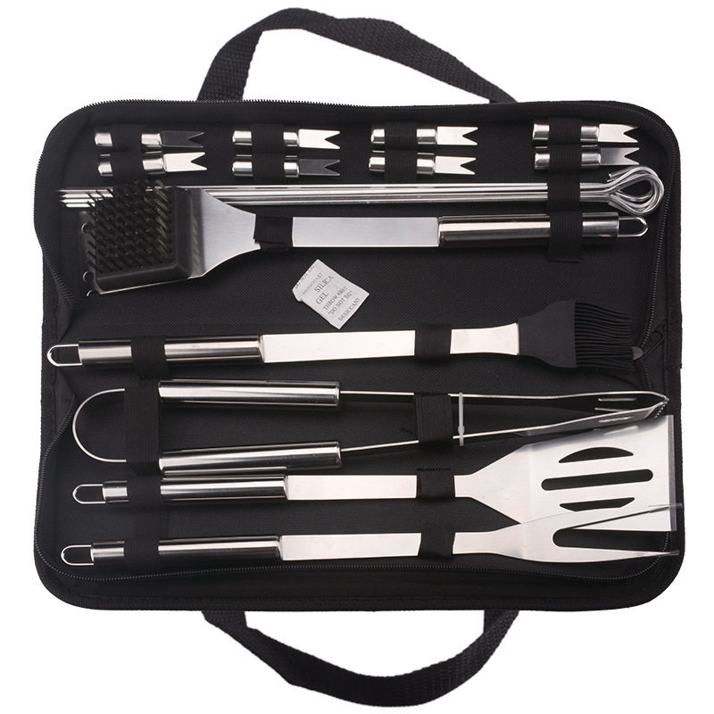 Factory Supply Stainless Steel Baking Tool Multi-piece Set Outdoor Barbecue Fork Portable BBQ Combination Barbecue Tool suit