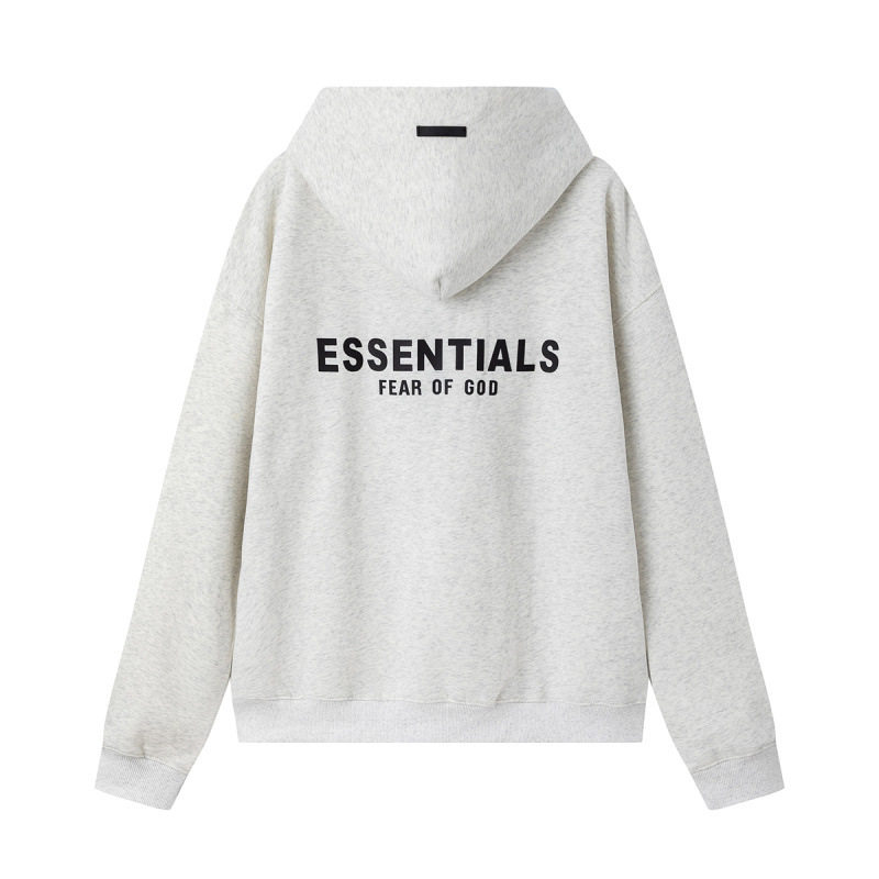 新款FEAR OF GOD ESSENTIALS植绒字母男女休闲宽松加绒连帽卫衣潮