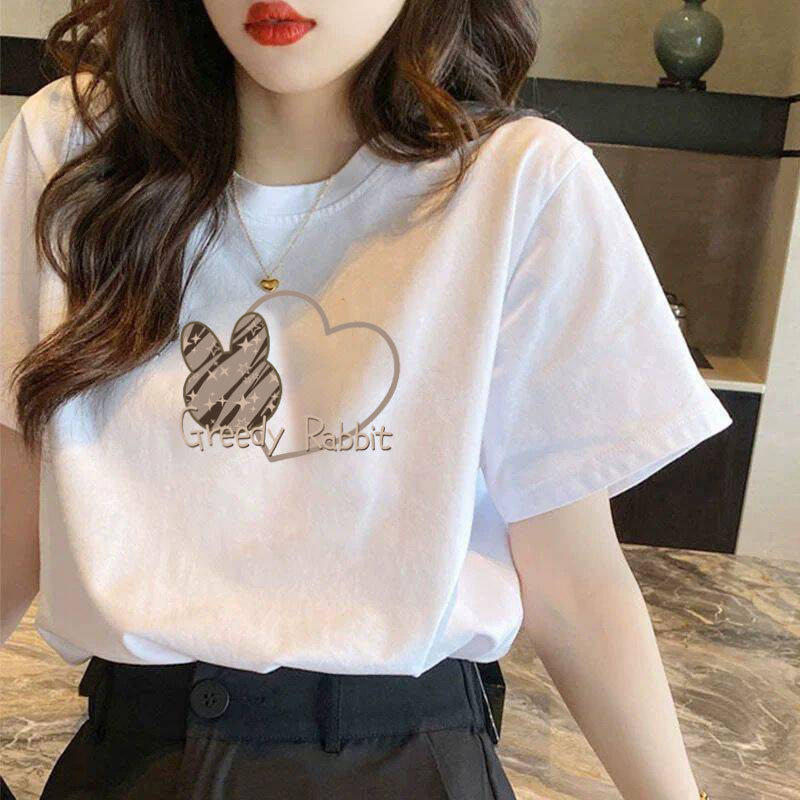 纯棉短袖t恤女大码夏季新款女装宽松显瘦白色体恤上衣打底衫ins潮