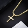Gold Pendant 24 Inch Tennis Chain