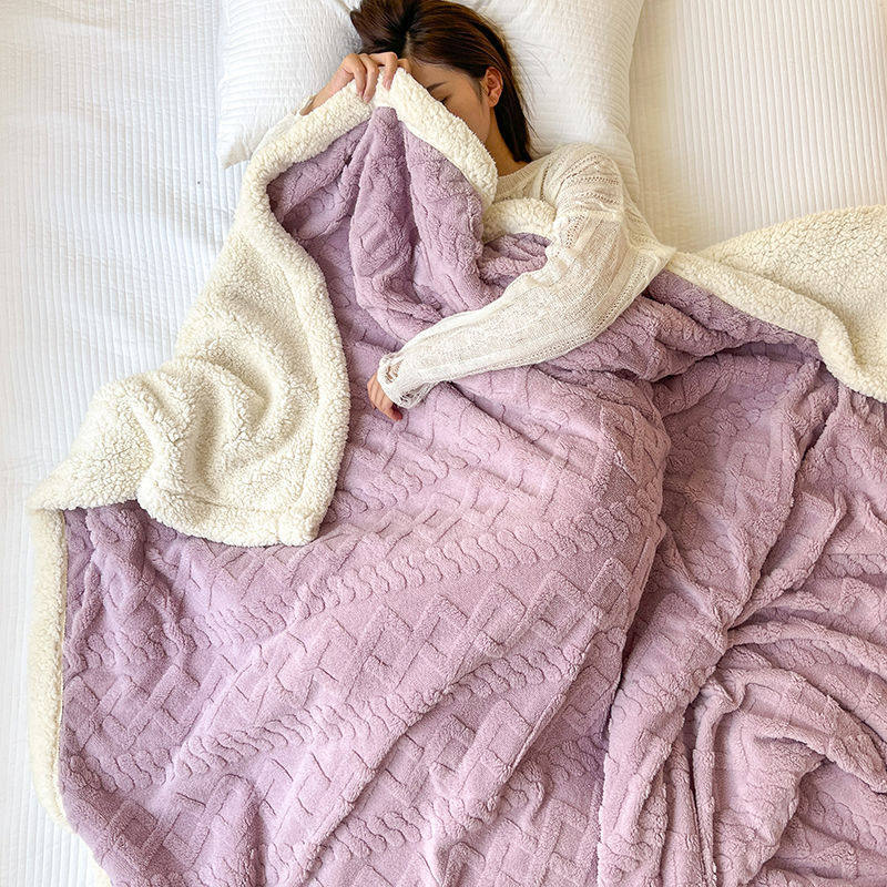 Taffeta Double-Layer Blanket Thickened Sofa Office Nap Blanket Student Class Dormitory Bed Single Air-Conditioned Blanket