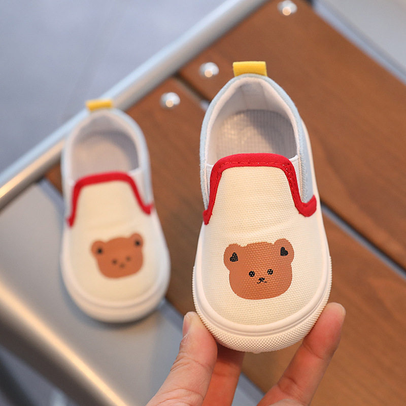 Children's Canvas Shoes Spring & Fall New Slip-On Cartoon Boys and Girls Lightweight Soft-Soled Shoes Non-Slip Kidsren's Shoes