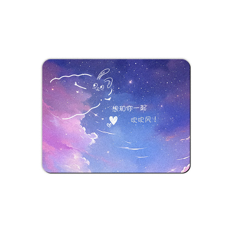 Small Oil Painting Style Internet Celebrity Mouse Pad Small Fresh Green Flower Notebook Square Mouse Pad Cross-Border Table Mat