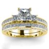 Cross-Border Supply of European and American Popular Rings, Exquisite and Fashionable Exquisite Diamond Couple Rings, Geometric Quadrilateral Rings