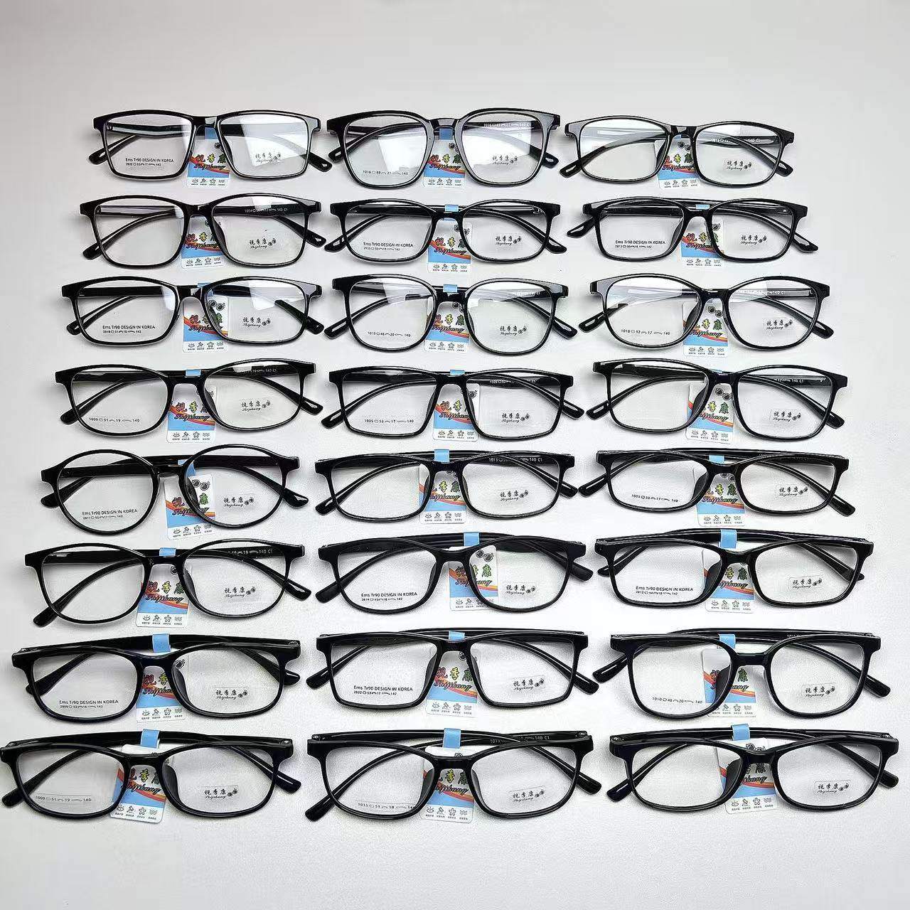 New Square Frame Ultra-Light Tr90 Pure Black Full Frame Glasses Frame Student Classic Versatile Can Be Matched with Prescription Glasses Frame Wholesale