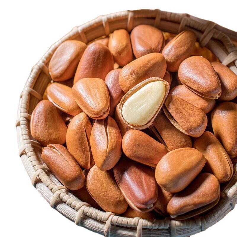 Northeast original opening large particle pine nuts new 500g bulk hand-peeled red pine snacks nuts large opening