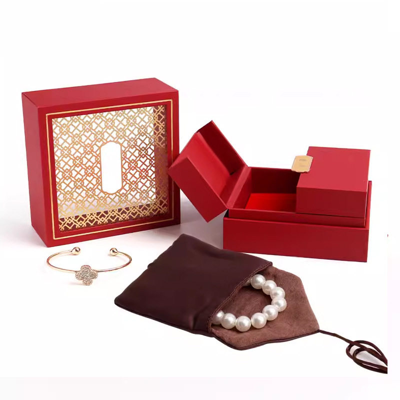 Chow Tai Fook Ancient Heritage Double Open Jewelry Box Bracelet Box Necklace Handstring Box Cultural Play Storage Box Vintage Jewelry Box