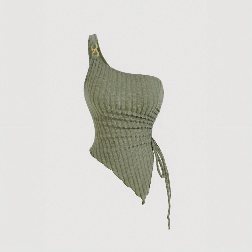 Womens Sexy Asymmetrical Strap Tank Top Unique Design Slim Fit Spring Summer Style Wholesale Available