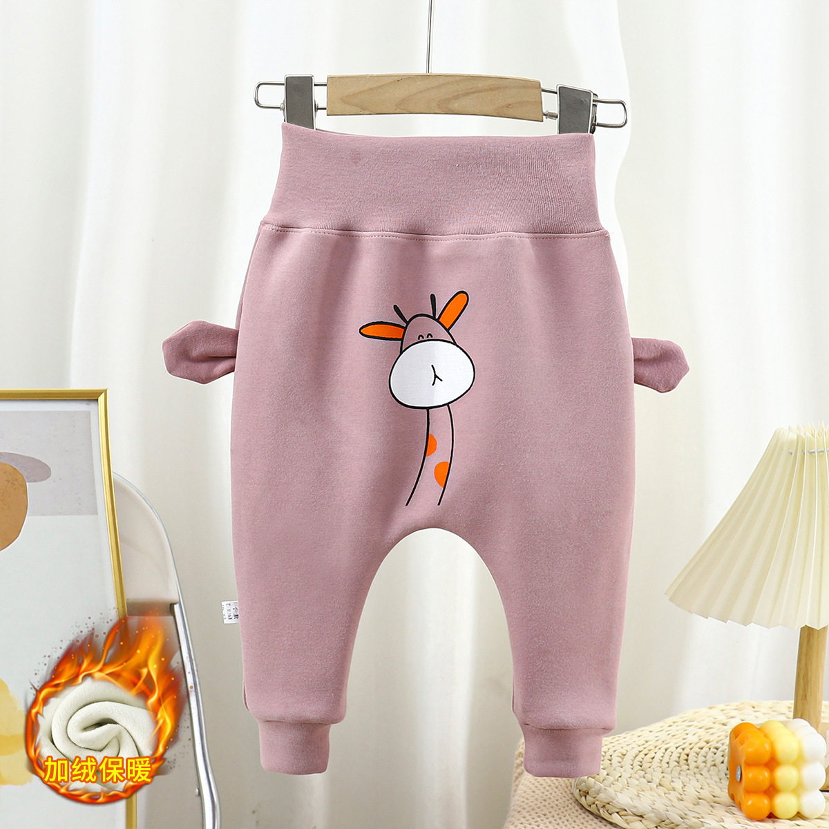Baby Pants, New Autumn & Winter Thickened Casual Long Trousers, Boys & Girls Big PP Pants, Infant High-Waist Belly-Protecting Trendy Pants