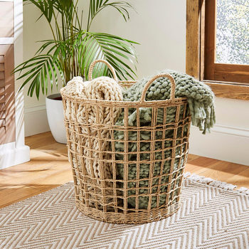 Woven Laundry Basket Household Large Capacity Bedroom Clothes Classification Storage Basket Laundry Basket Bathroom Bathroom Laundry Basket