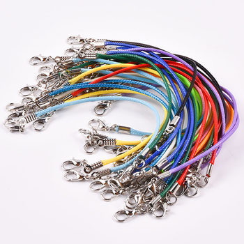 Multicolor Korean Wax Thread Necklace Rope Crystal Pendant Short Bracelet Double-Ended Buckle DIY Accessories Artificial Water Cup Lanyard