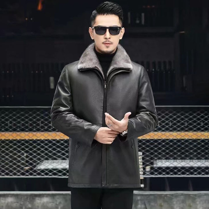 Áo Da Nam Chất Liệu Da Bò Hàng Mùa Xuân Thu Đông