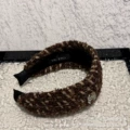 Brown wide-brimmed headband