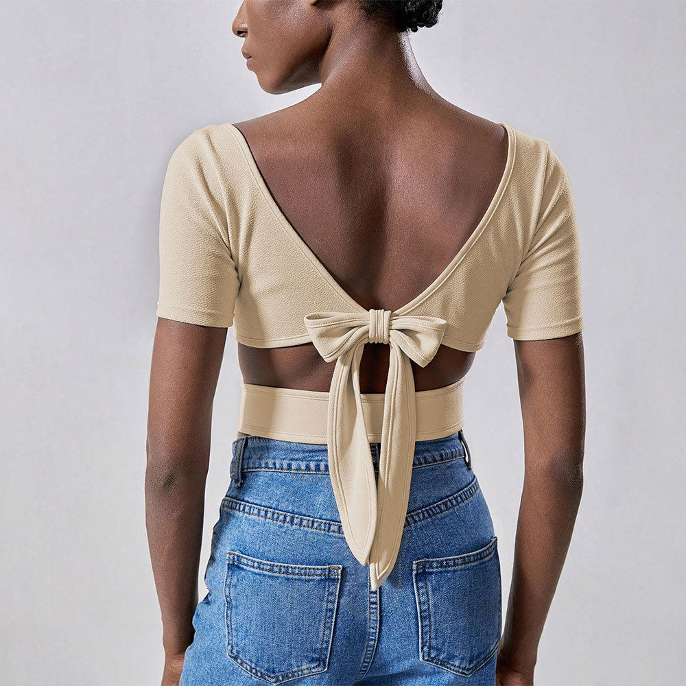 Casual Crop Top T Shirt Summer Style Short Sleeve Minimalist Design Trendy Look Wholesale Available