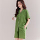 Japanese-style Muji Home Clothes Good Short-sleeved Double-layer Yarn Cotton Suit Short-sleeved Shorts Suit Plaid Couple
