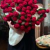 Hand-Knitted Rose Bouquet Blanket, Finished Knitted Nap Blanket, Birthday and Chinese Valentine's Day Gift for Girls, Teacher's Day Gift