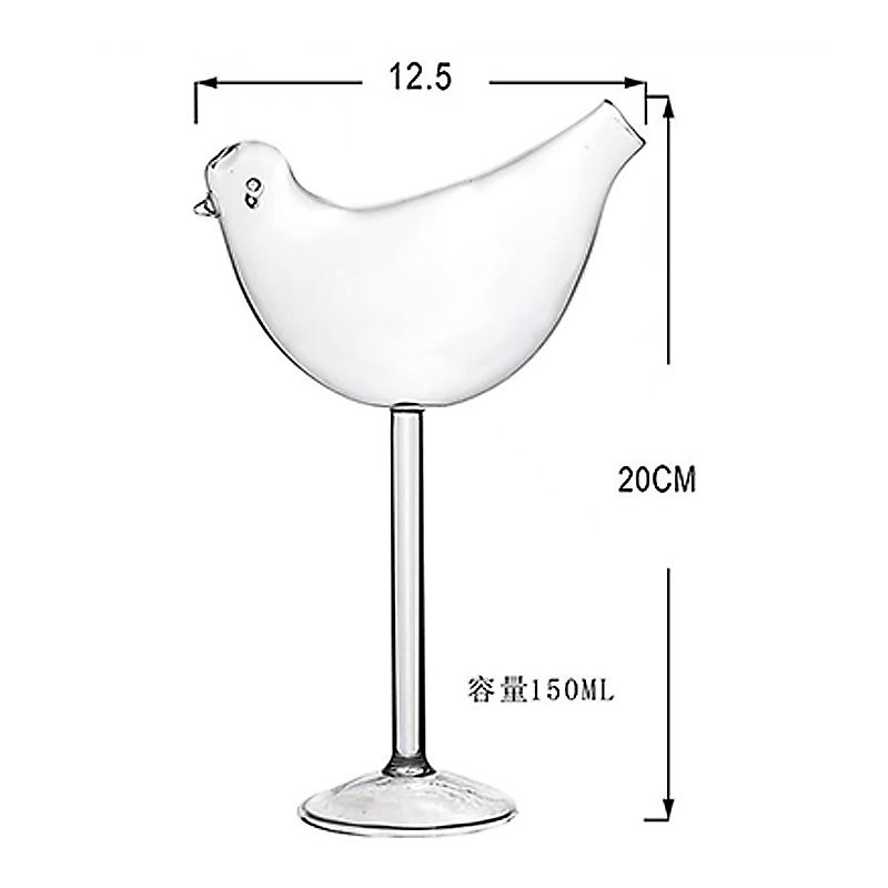 Creative Bird Wine Glass Bar Internet Celebrated Bird Cocktail Cup Personalized Alien Wine Glass Smoked Wine Glass Goblet