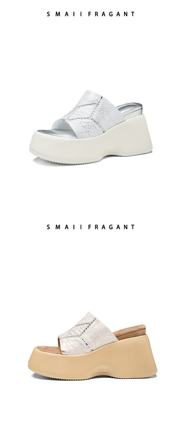 Sandal cao gót nữ hở mũi đế platform gót 10 cm — Áo khoác sáng chi tiết 12