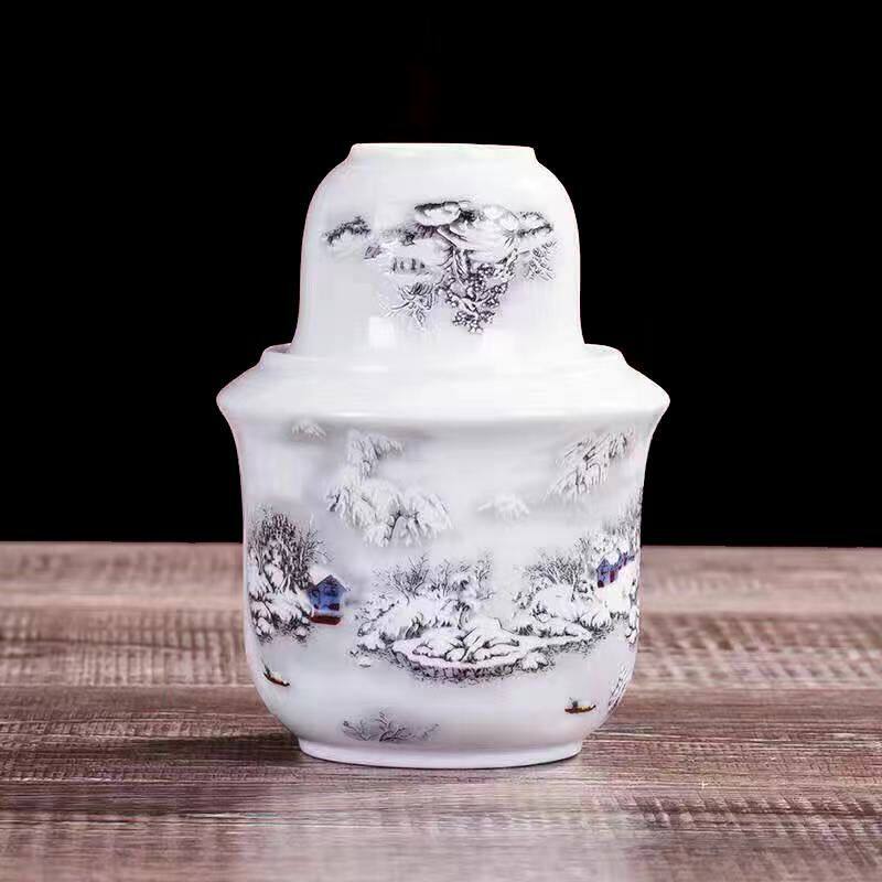 Ceramic Wine Warmer, Wine Glass, Wine Kettle, Household Heated Wine Kettle, Wine Warmer, Wine Divider, Yellow Wine Cup, Wine Set