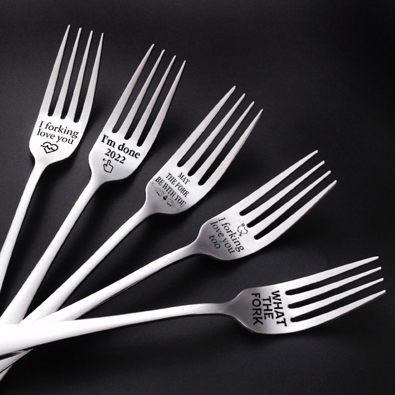 European and American Explosions Christmas Family Tableware Stainless Steel Cake Fruit Fork Spoon Gift Fork