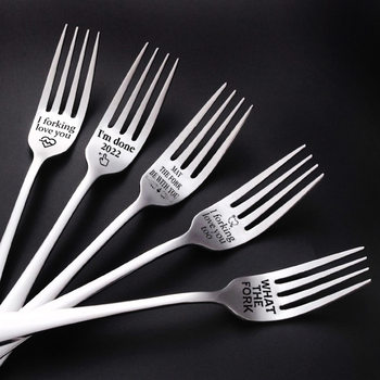 European and American Explosions Christmas Family Tableware Stainless Steel Cake Fruit Fork Spoon Gift Fork